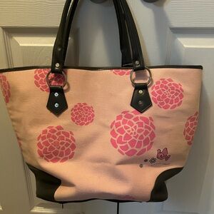 Lululemon Athletica Pink and Grey Floral Tote
